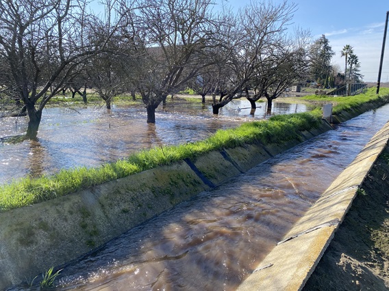 Water canal and gate in the San Joaquin watershed